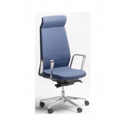 Fauteuil Eden 02 têtière et base alu poli