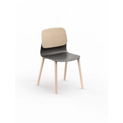 Chaise KLIK  dossier Chêne pieds Chêne assise PP SOKOA