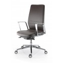 Fauteuil Cuir haut dossier-Base Alu  EDEN 02 SOKOA