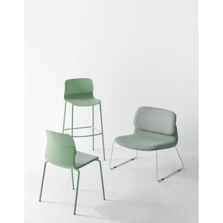 Tabouret  KLIK assise dossier PP pieds métal