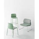 Tabouret  KLIK assise dossier PP pieds métal SOKOA