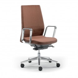 Fauteuil Tissu  EDEN 02 haut dossier-Base Alu