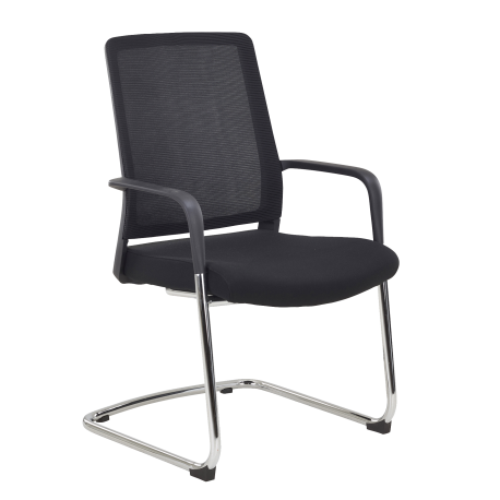 Fauteuil visiteur Tissu Noir- ERGO EDIN