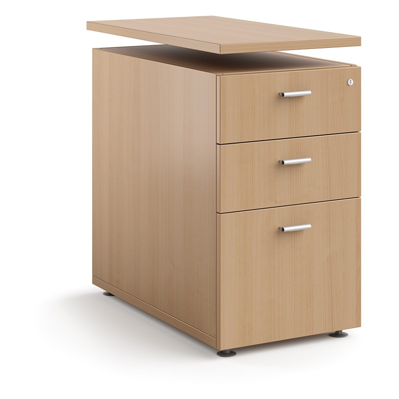 Bureau en bois avec caisson de 3 tiroirs - Cbc-Meubles