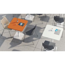 Table Carrée 70 cm 2 Modèles: Haut 73.5 / Haut 104.5 cm  Base Carrée COLUMBIA