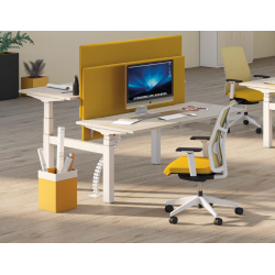 E.For.U® Bureau réglable en Hauteur 140 x 80 cm, 2 Moteurs, Cadre de