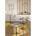 Table Ø 80 cm  2 Modèles: Haut 73.5 / Haut 104.5 cm Pied Croix COLUMBIA