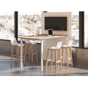 Table Multimédia Debout H104 x L180 cm Elliptique+ Mur Technique- VISIO HUB BURONOMIC