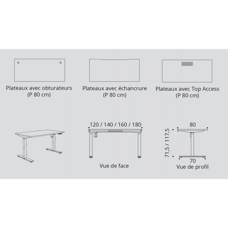 Bureau électrique réglable en hauteur ENVOL ONE - Burostock