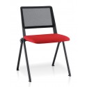 Chaise empilable dos résille noire & assise tissu SMASH SOKOA